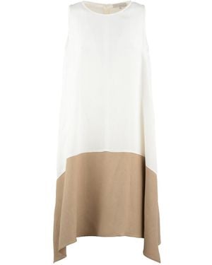 Antonelli Normandy Viscose Sleeveless Dress - Natural
