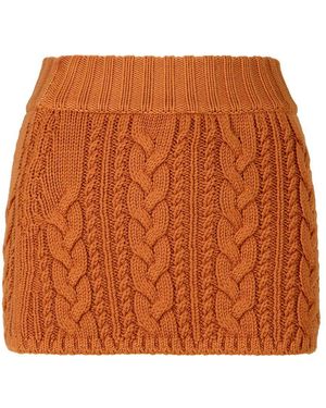 Alanui 'Hues' Virgin Wool Miniskirt - Orange