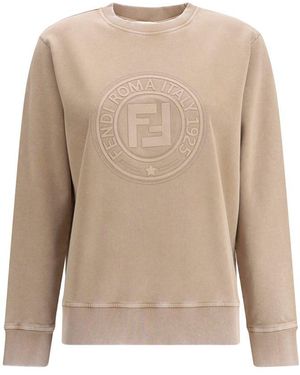 Fendi Logo Sweatshirt - Natural