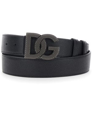 Dolce & Gabbana Logo Dg Zigrinato - Black