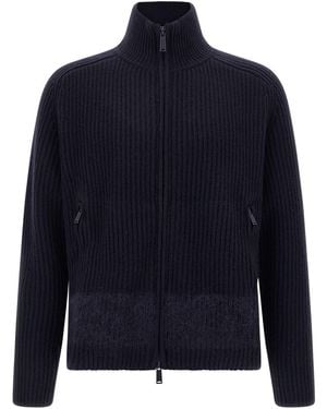 DSquared² Carded Wool Insert Cardigan - Blue