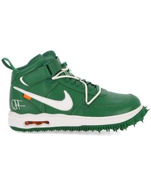 NIKE X OFF-WHITE Air Force 1 Mid "Pine" Sneakers - Green