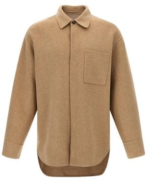 JW Anderson Asymmetrical Wool Overshirt - Natural