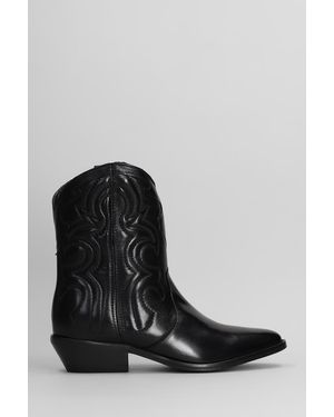 Julie Dee Texan Ankle Boots - Black
