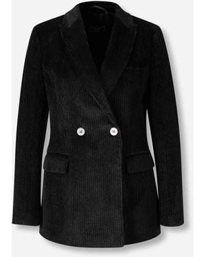 Peserico Straight Corduroy Blazer - Black