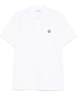 Moncler Logo Patch Cotton Pique Polo Shirt Clothing - White