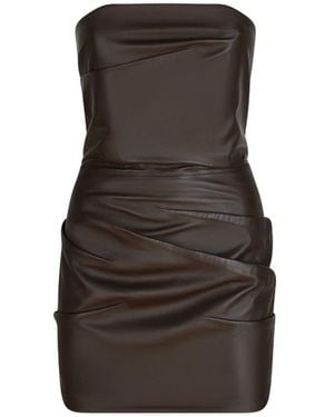 The Attico Dark Mini Dress - Brown