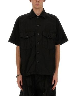 Needles Relaxed Fit Short-Sleeved Shirt With Classic Collar And Chest Pockets - Black