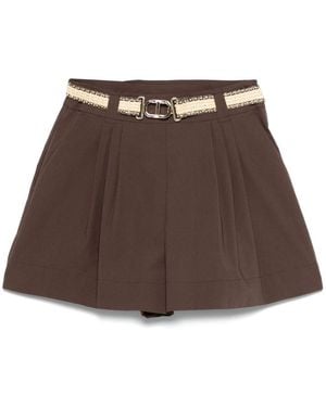 Twinset Cotton Shorts - Brown