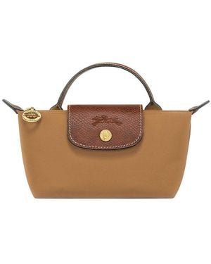 Longchamp 'Le Pliage Original' And Pouch With Embossed Logo - Brown