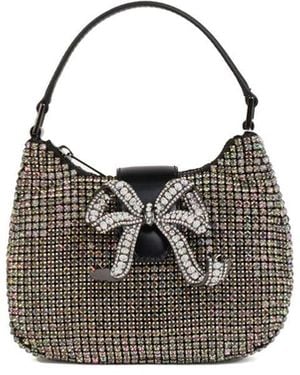 Self-Portrait Rhinestone Crescent Shoulder Bag - Multicolor