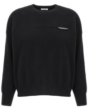Brunello Cucinelli Monile Crop Jumper - Black