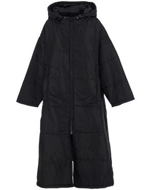 SITTINGSUITS Down Jacket With Fixed Hood And Long Design - Black