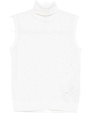Emporio Armani Wool Turtle-Neck Top - White
