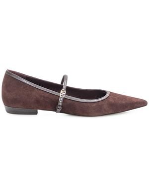 Tory Burch Strap-On Ballerinas - White