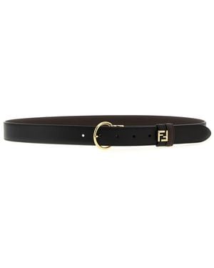 Fendi Ff Reversible Belt - Black