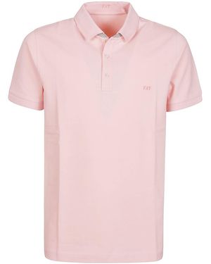 Fay Pique Cotton Polo Shirt - Pink