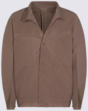 Homme Plissé Issey Miyake Beige Casual Jacket - Brown