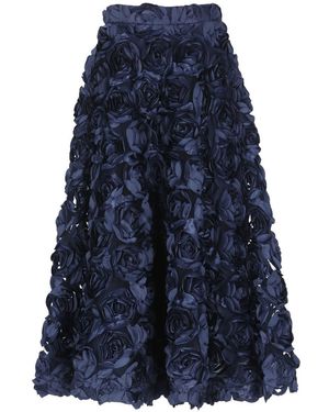スカート ROTATE BIRGER CHRISTENSEN 'Midi Paper Waist' skirt Blue Flower Maxi Skirt Light Blue - ROTATE Birger Christensen