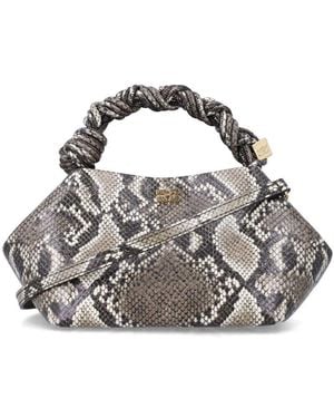Ganni Small Braided Bow Shoulder Bag - White