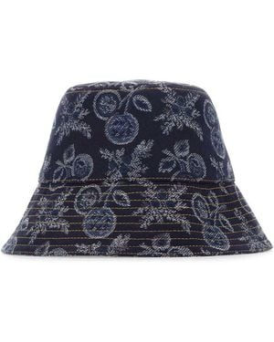 Etro Embroidered Denim Bucket Hat - Blue