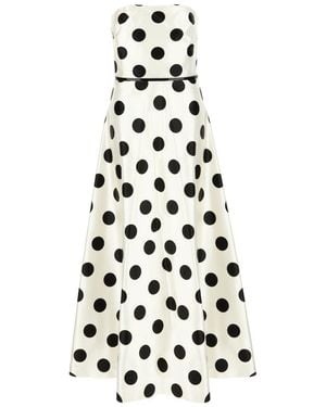 Max Mara Printed Cotton And Silk Dress - White