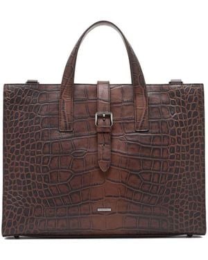 Emporio Armani Leather Briefcase - Brown