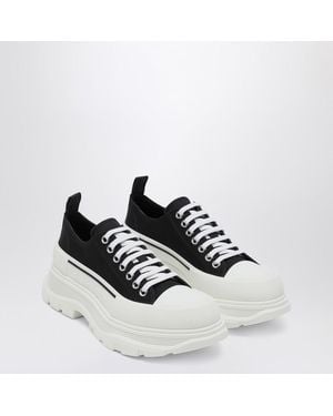 McQueen Low Lace-Up Tread Slick Shoes - White