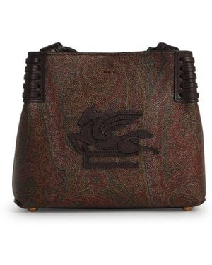 Etro 'Libra' Jacquard Crossbody Bag - Brown