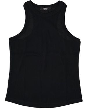 LA ROSE Ribbed Cotton Tank Top - Black