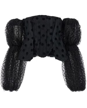 Stella McCartney Polka Dot Mesh Top - Black