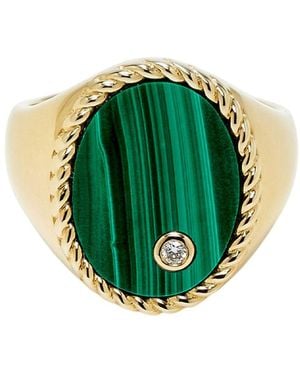 Yvonne Léon Oval Signet Ring - Green