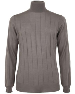 FILIPPO DE LAURENTIIS Royal Merino Long Sleeves Turtle Neck Jumper - Grey