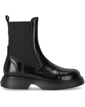 Ganni Black Naplack Mid Chelsea Boot