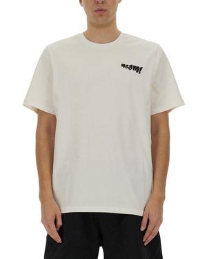MSGM Tshirt With Embroidered Logo - White