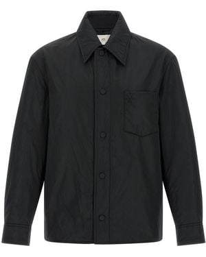 Ami Paris Lightly Padded Water-Repellent Technical Taffetas Overshirt - Black