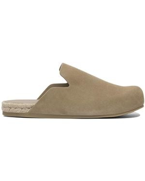 Prada Suede Leather Sabots - Natural