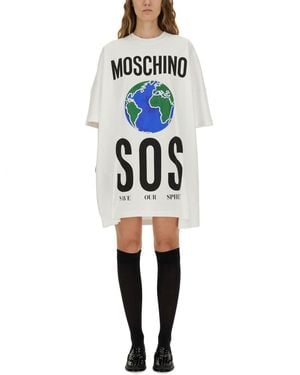 Moschino Cotton Interlock Dress - Blue