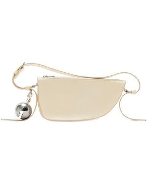 Burberry Shield Mini Leather Shoulder Bag - Natural