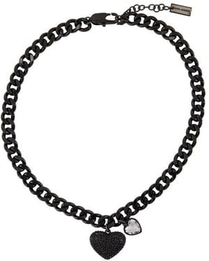 Marc Jacobs Heart Balloon Pave Necklace - Black