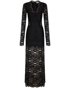 Rabanne Long Lace Dress - Black