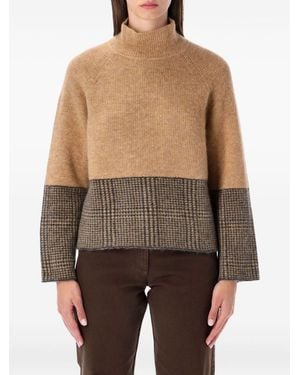 Emporio Armani Wool Blend Turtle-Neck Sweater - Brown
