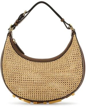 Fendi Straw Graphy Handbag - Metallic