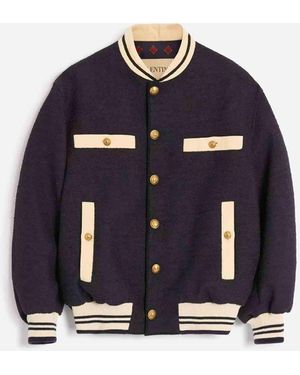 Valentino Garavani Tweed Bomber Jacket - Blue