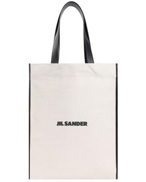 Jil Sander Border Book Tote Bag - White