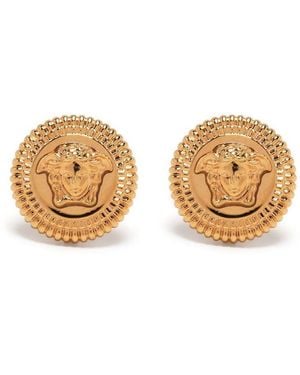 Versace Earrings With Medusa Logo - Natural
