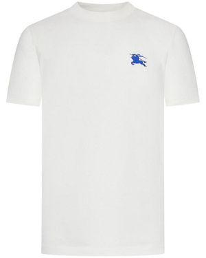 Burberry Cotton T-Shirt With Ekd - White