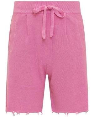 Laneus Bermuda Shorts With Breaks - Pink