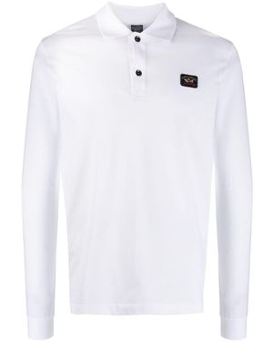 Paul & Shark Cotton Pique Polo Shirt With Iconic Badge Clothing - White