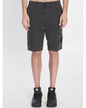 Stone Island Slim-Fit Cargo Bermuda Shorts - Grey